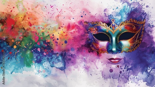 Vibrant Masquerade. A Celebration Of Color And Mystery In Art. Generative AI