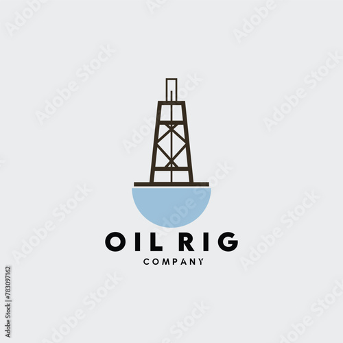 oil rig logo vector illustration design