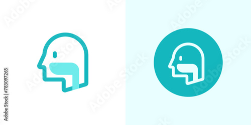 Throat icon logo vector head