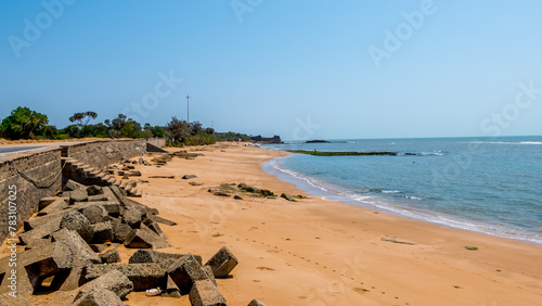 Jalandhar Beach is a small rocky beach near the South Pole Point in Diu, Gujrat, India