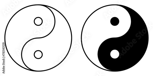 ofvs577 OutlineFilledVectorSign ofvs - yin yang vector icon . isolated transparent . black outline filled version . AI 10 / EPS 10 . g11920