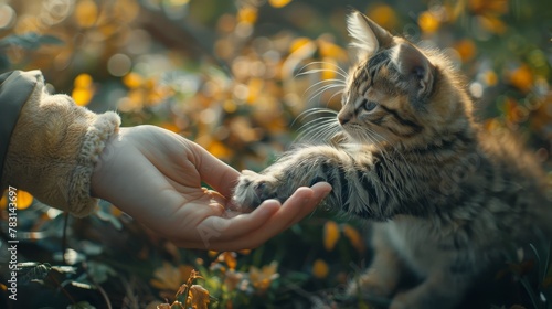 Craft a heartwarming scene of a mammal pet comforting its owner