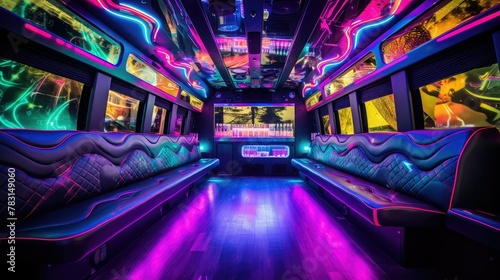 bus black light interior of vehicl