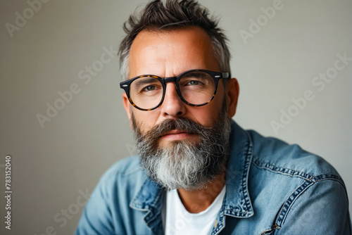 A man with glasses and a beard.