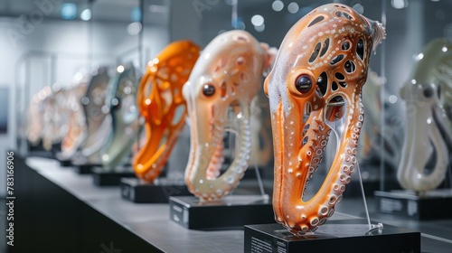 Abstract Octopus Sculptures in Contemporary Art Exhibit