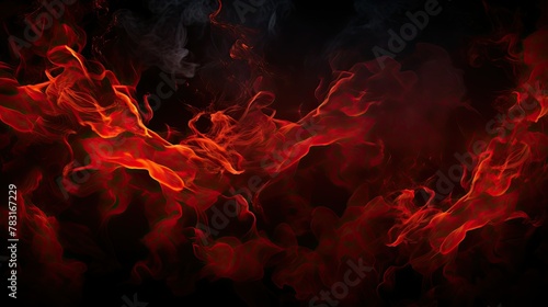 pitch dark red flames