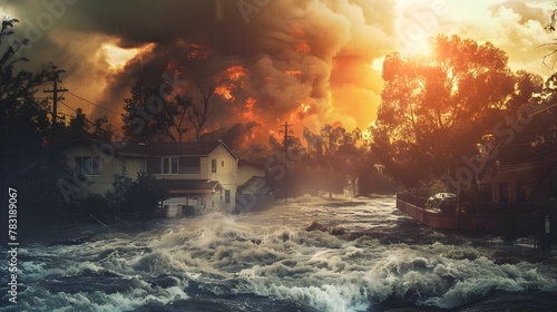 Simultaneous Extremes of Wildfires,Floods,and Other Catastrophic Climate Change Events Across the Globe