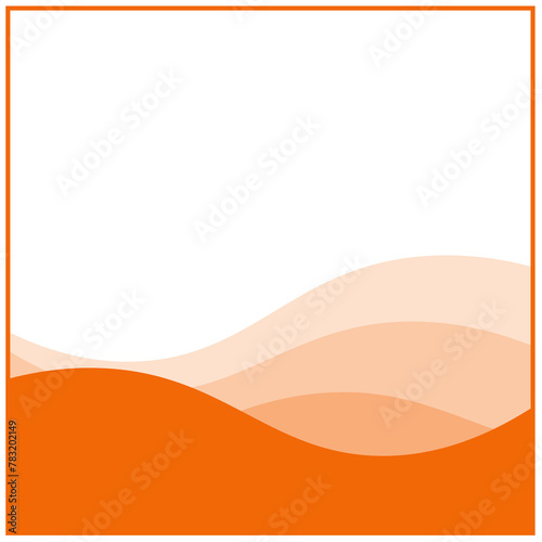 orange square frame bottom bar wave