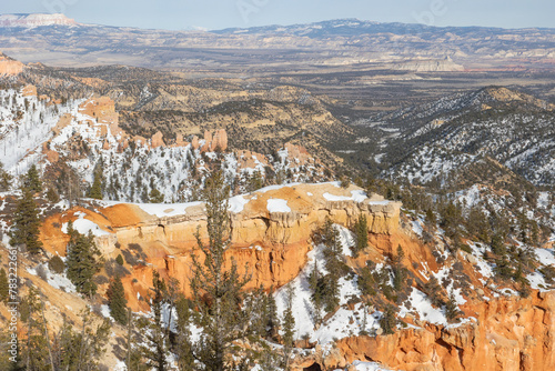 Bryce Canyon with a snow-covered ground in February