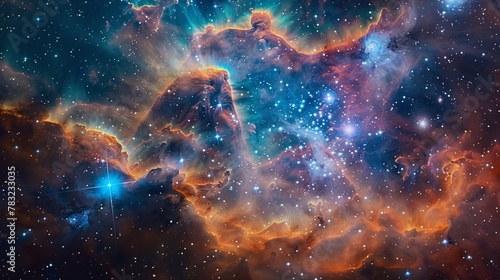 Photography and filmmaking documenting the beauty of nebulas from an alien observation probe