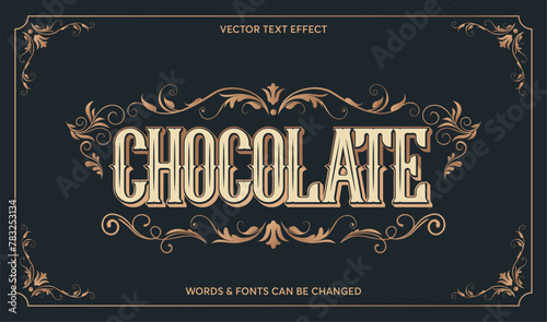Luxury editable label text style and ornaments