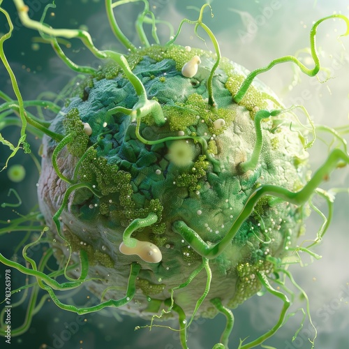 A detailed 3D reconstruction of a plant cell infected with a bacterial pathogen