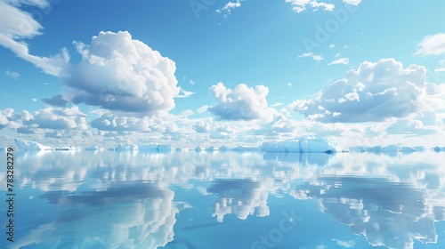 Clouds hovering over vast water body