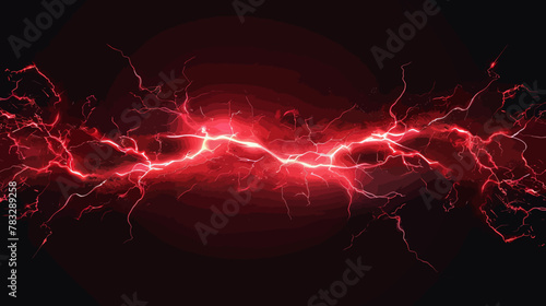 a red and black background with lightning
