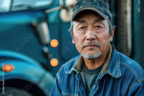 Portrait of a middle aged male truck driver
