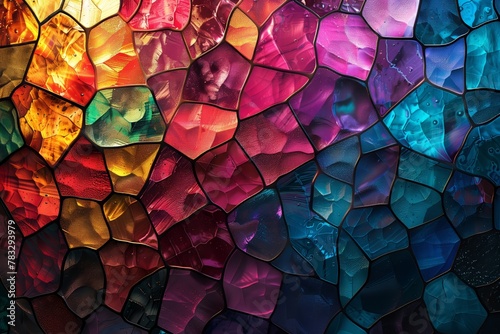 Background of colorful stained glass, Generative AI illustration