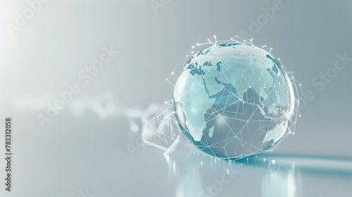 The concept of digital global connectivity in modern technology and network design for international communication in a futuristic cyberspace world