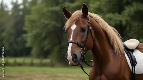 Horse Riding Lovely equestrian on a Horse .Generative AI