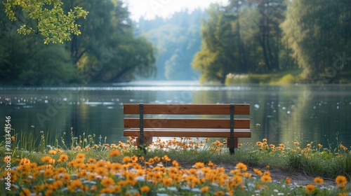 Park Bench by Waterfront