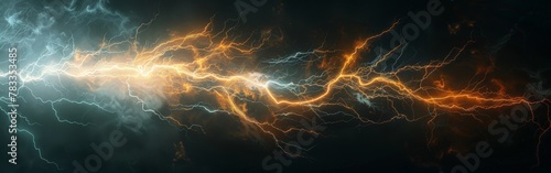Dark background with intense lightning