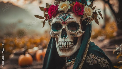 halloween skull with a mask