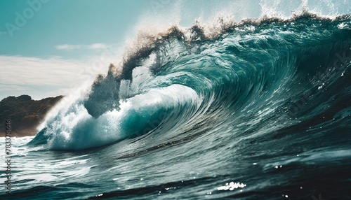giant ocean wave on transparent background isolated png generated with ai