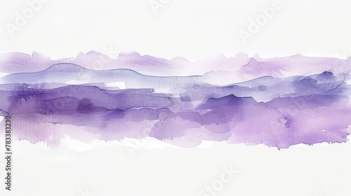 Bold horizontal purple brush strokes on a white canvas displaying texture and abstraction. Artistic background with dynamic watercolor painting elements.
