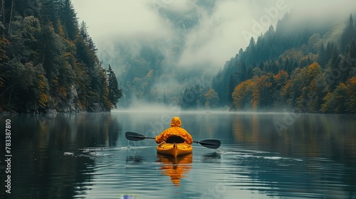 Person Kayaking on Water