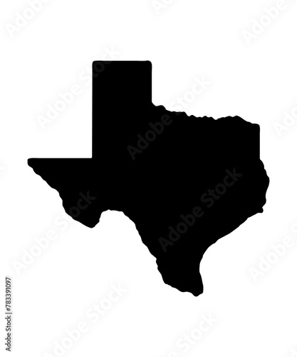 black texas state map silhouette