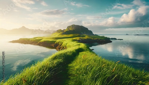 green grass island
