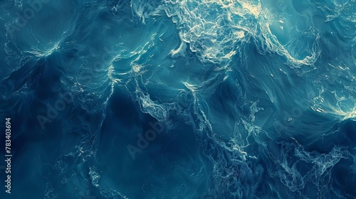 majestic blue ocean seascape with abstract water surface and gentle waves serene top view natureinspired digital painting