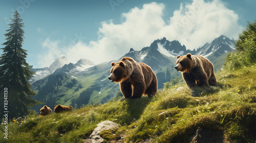 Ascending Giants: Brown Bears Conquer Mountain Peaks in Majestic Display of Strength and Tenacity