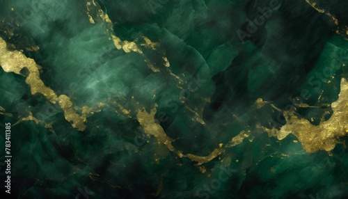 emerald green and gold marble background invitation card backdrop banner ai generated