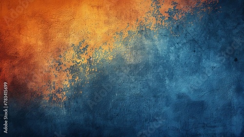 retro grungy blue and orange gradient background abstract textured illustration