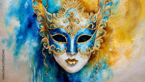 masquerade watercolor painting symbolic art original artwork