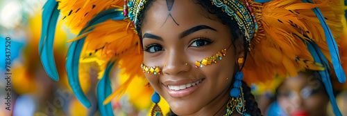 Each flicker of movement is immortalized in a burst of vivid color, as the samba dancers weave their way through the bustling streets of Rio's Carnival parade