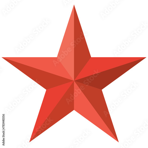 Red single Christmas star line icon, simple holiday decoration flat design pictogram, infographic vector for app logo web button ui ux interface isolated on white background