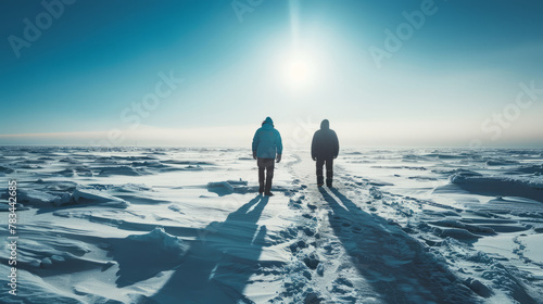 Two men travel to the North Pole