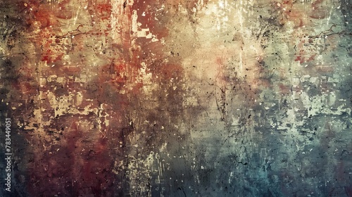 abstract grunge background with distressed texture peeling paint scratches and splatters in muted earthy colors