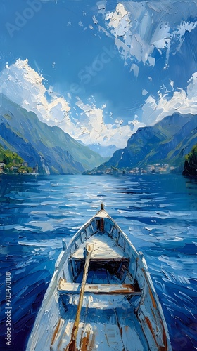 the Serene and Colorful Artistic Landscape of Lake Como