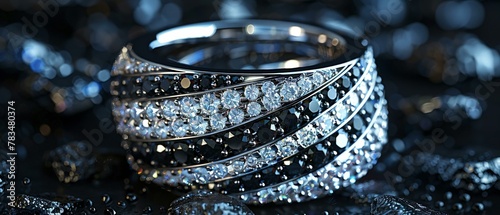 Faceted diamonds, glamour and sophistication, dark allure