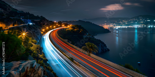 Nighttime Serpentine Highway