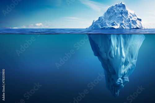 Iceberg above and below water 