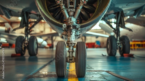 A detailed examination and repair of an aircraft's chassis and landing gear, key to aeronautic safety