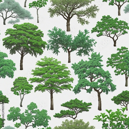 Trees Illustration in bright colours 