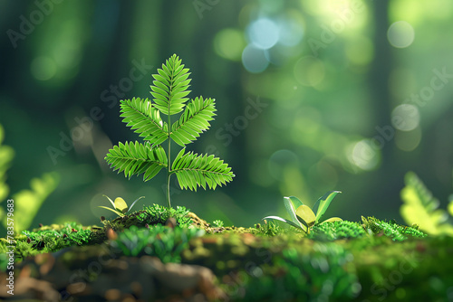 Forest Fern Leaves in Lush Greenery