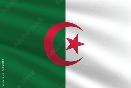 Algeria flag vector illustration. Algeria national flag. Waving Algeria flag. 