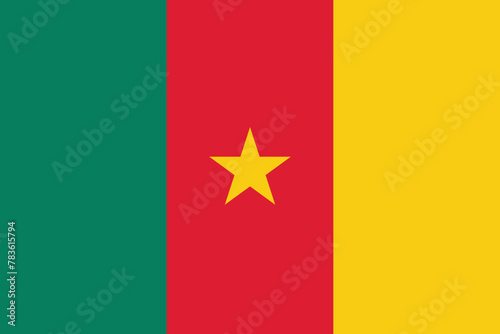 Cameroon flag vector illustration. Cameroon national flag. 