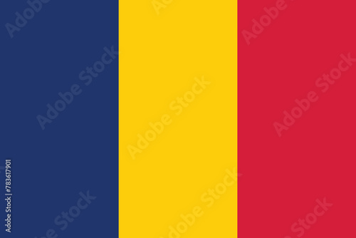 Chad flag vector illustration. Chad national flag. 