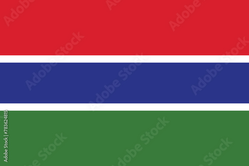 Gambia national flag vector illustration. Gambia flag. 